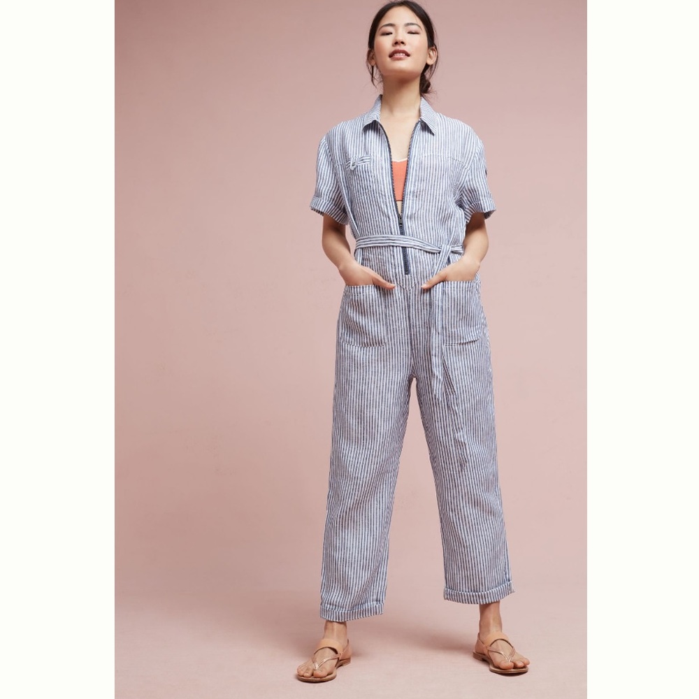 Anthropologie Zip-Front Jumpsuit